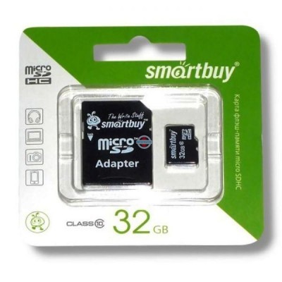Карта памяти SmartBuy micro SDHC 32 Gb class 10 SD адаптер