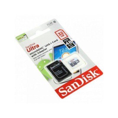 Карта памяти microSDHC 32GB SanDisk Ultra Class 10 UHS-I 48 MBs без SD адаптера