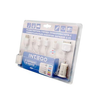 Разветвитель прикуривателя с универсальным набором зарядок Intego C-31
