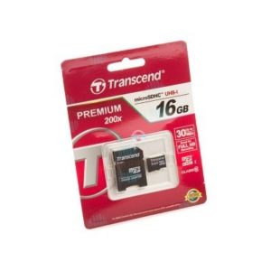 Карта памяти Transcend microSDHC 16 Gb class 10 SD адаптер