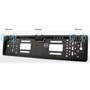 Камера заднего вида в рамке номерного знака с парктроником Sho-Me PS-800z BL