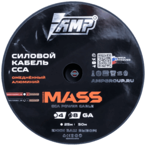 Кабель силовой AMP Mass Extremely Flexible 8Ga Черный