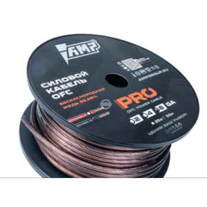 Кабель силовой AMP Pro OFC Extremely Flexible 8Ga Черный
