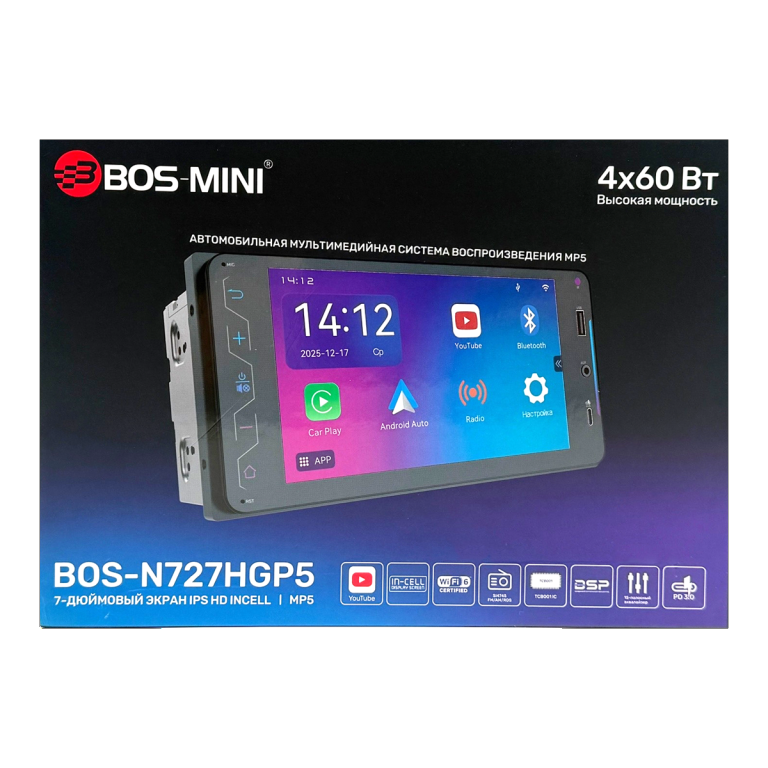 Автомагнитола Bos-Mini N727HGP5 1 Автомагнитола Bos-Mini N727HGP5