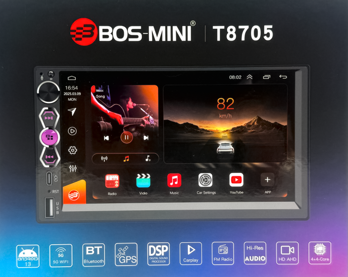 Автомагнитола Bos-Mini T8705 4+64Gb 1 Автомагнитола Bos-Mini T8705 4+64Gb